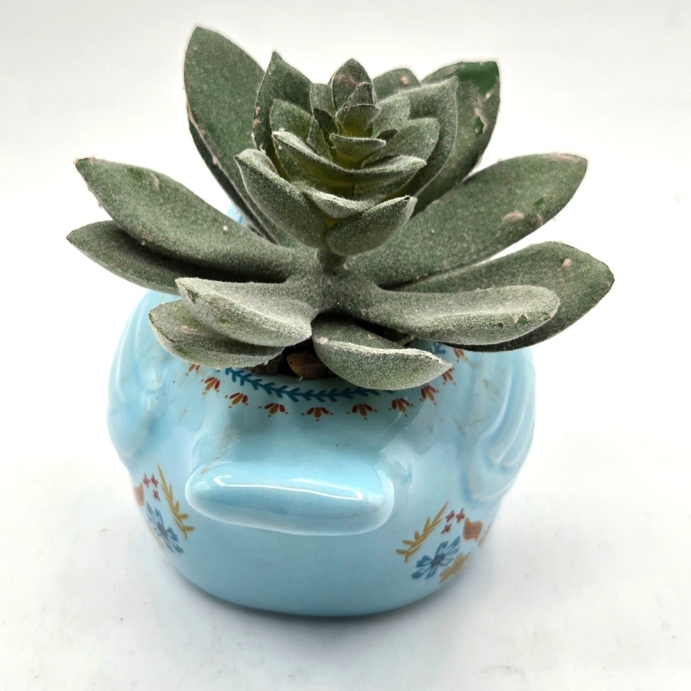 Ceramic HP Blue Bird Succulent Herb Planter Window Sill Kitchy Cottagecore - Picture 4 of 7